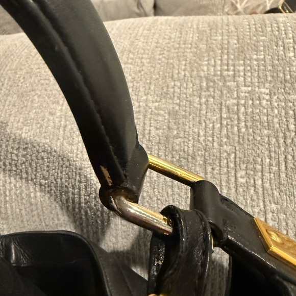 Ralph Lauren Black Leather Bag with Gold Accent - Picture 6 of 12